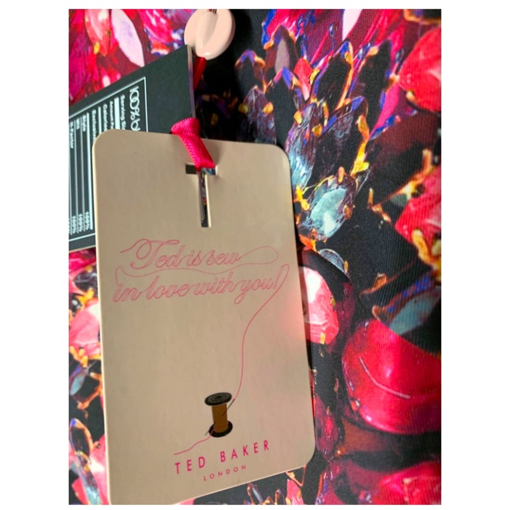 NEW!! Ted Baker Crystal Broach Skater Dress - Picture 10 of 10